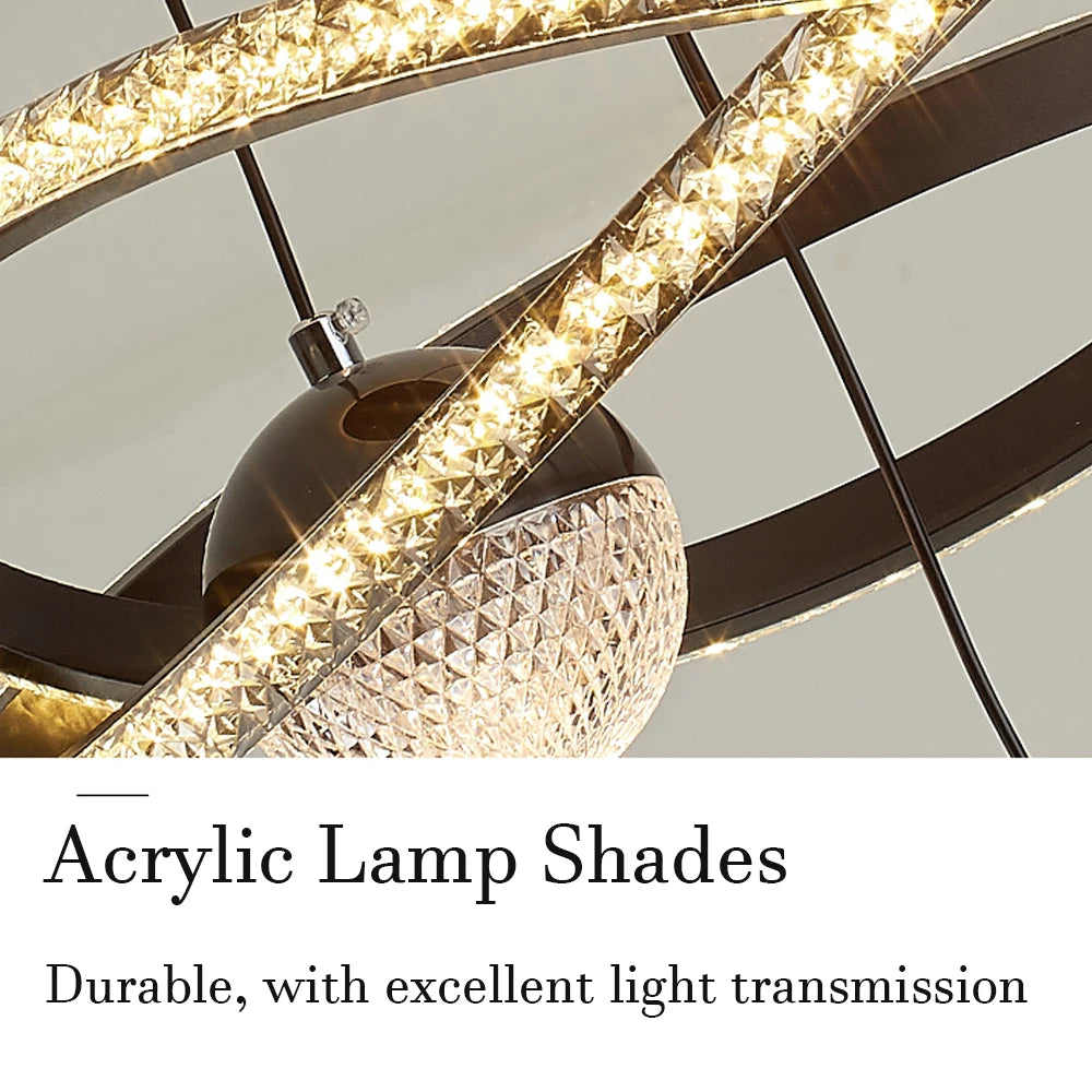 Modern LED Pendant Light With Spherical Heads And Remote Control