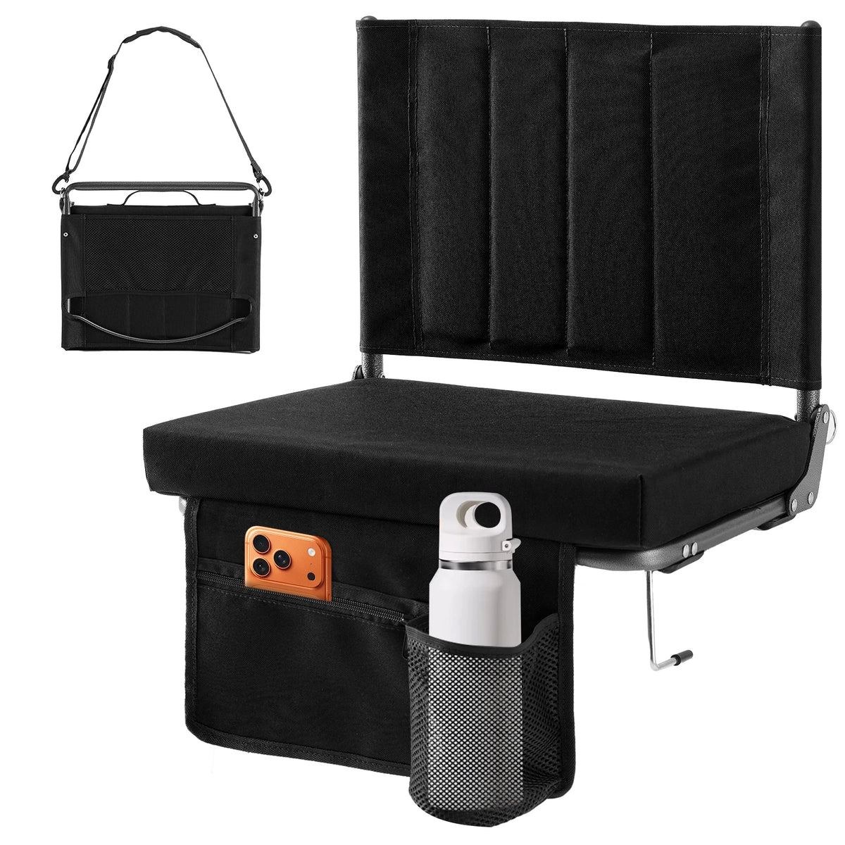 JHK Outdoor Foldable Chair With Back Support And Padded Seat
