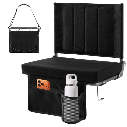 JHK Outdoor Foldable Chair With Back Support And Padded Seat