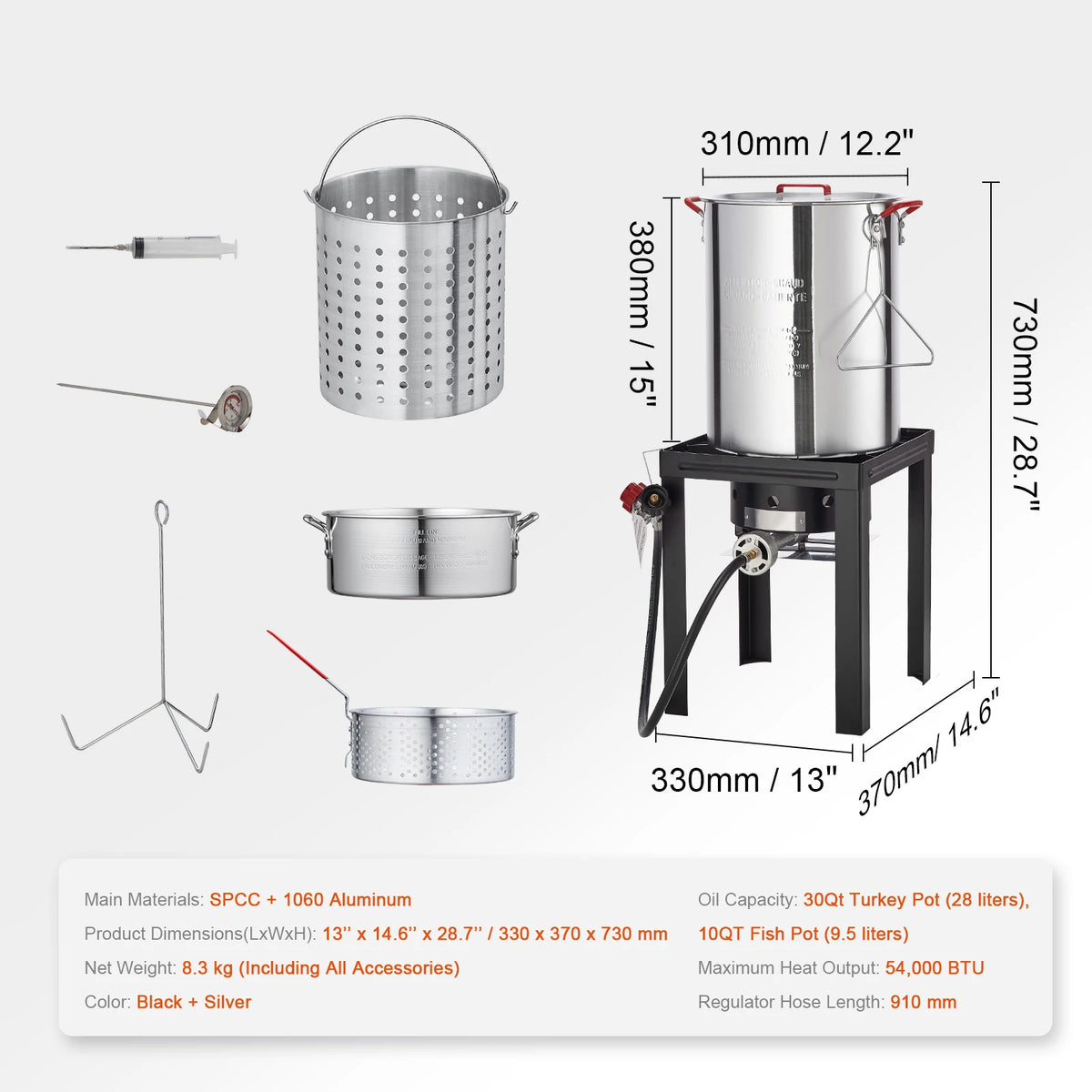 SucceBuy Propane Turkey Fryer Outdoor Deep Frying Cooker Set