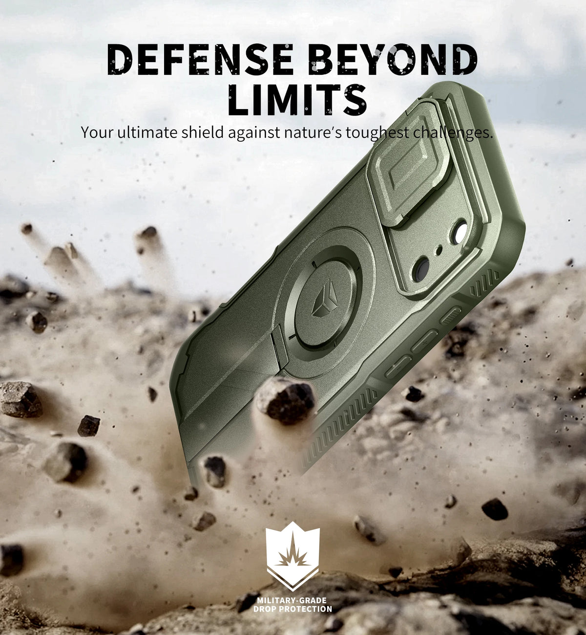 Dexnor Shockproof MagSafe iPhone Case With Flip Camera Kickstand