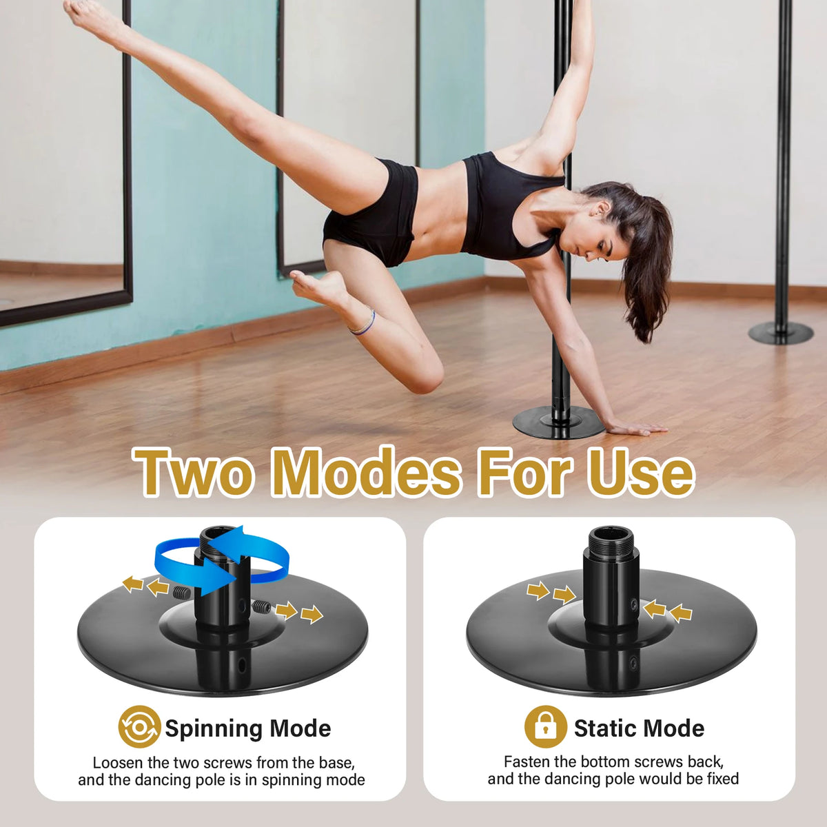 Portable Static Dance Pole For Home Fitness And Gym Training