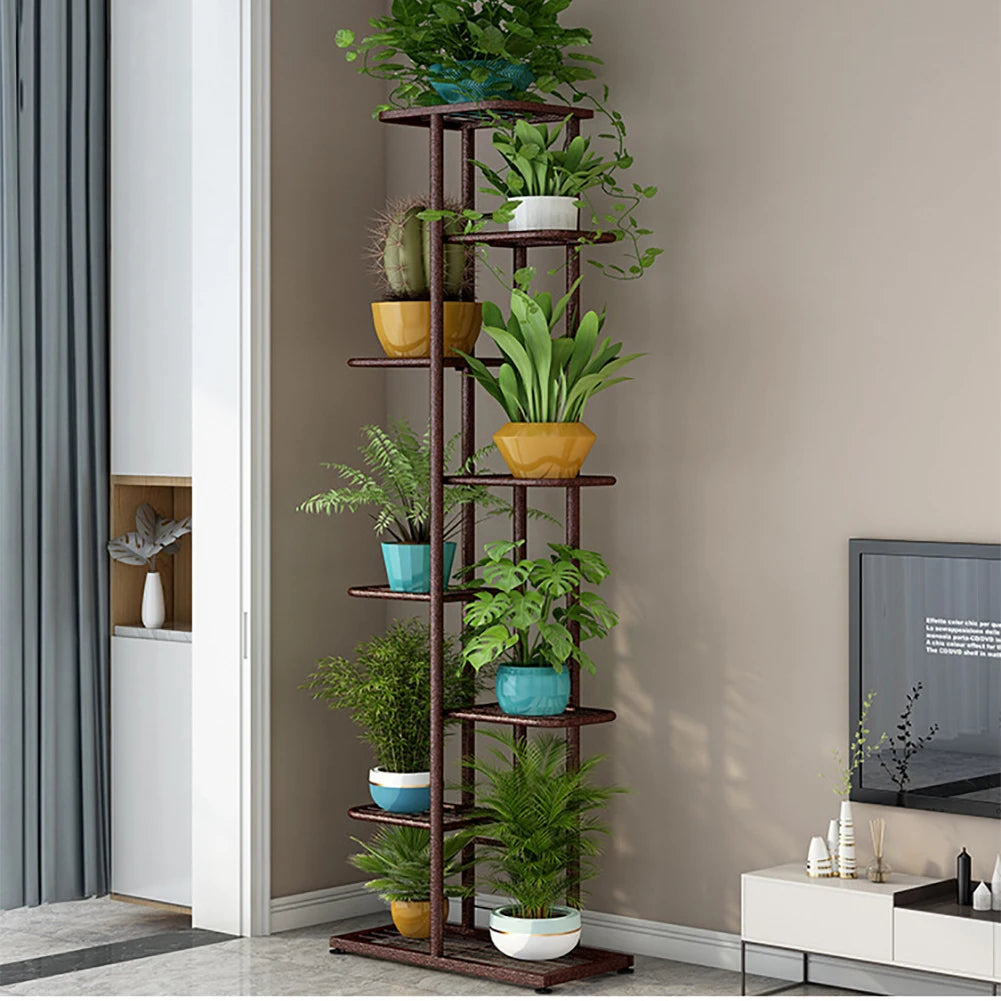 HiMISS Vertical Metal Plant Stand Flower Pot Rack Shelf