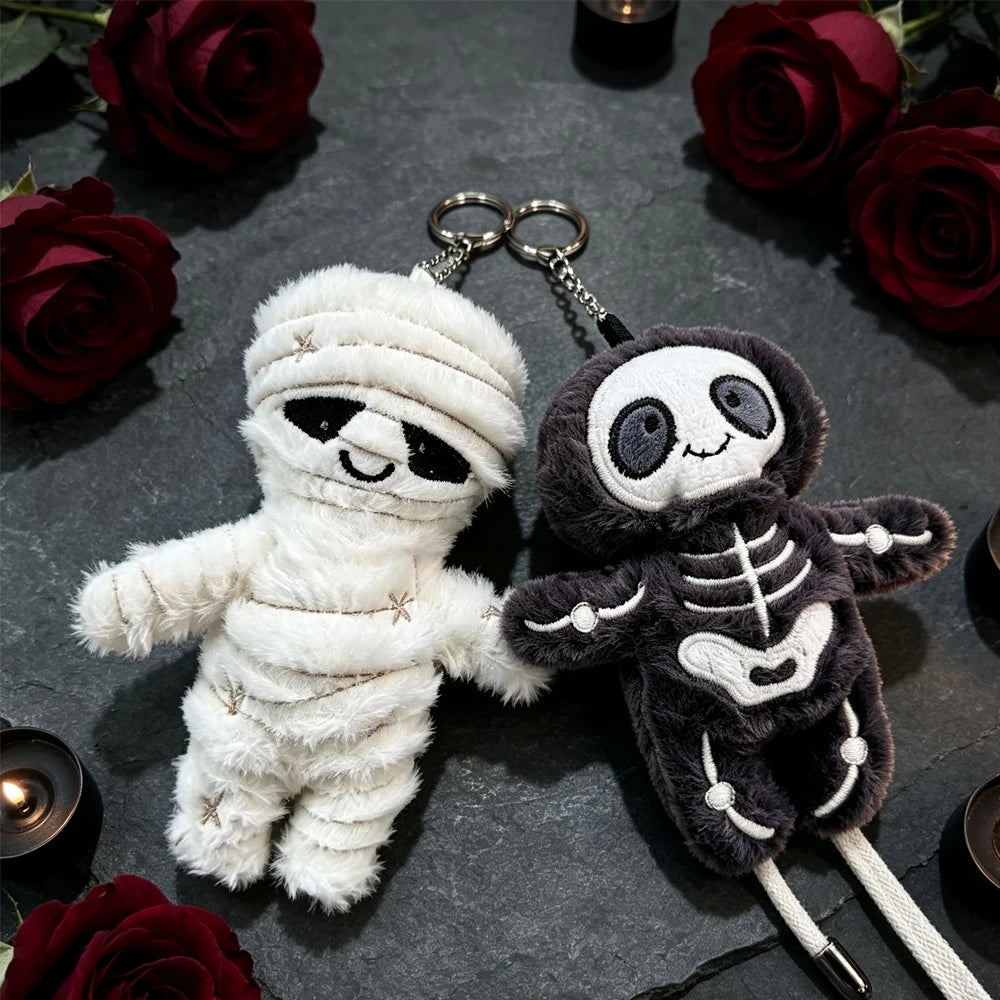 Cute Mummy Skeleton Plush Keychain Halloween Bag Pendant Gift