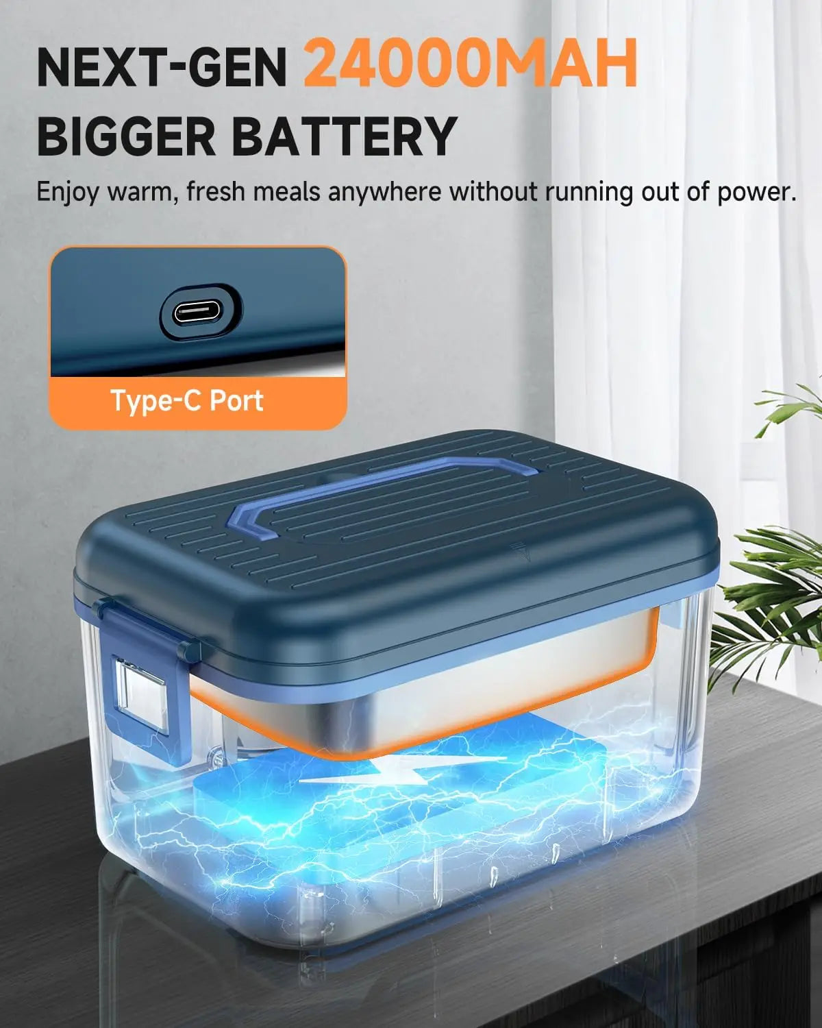 Cordless Rechargeable Electric Self Heating Lunch Box For Daily Carry