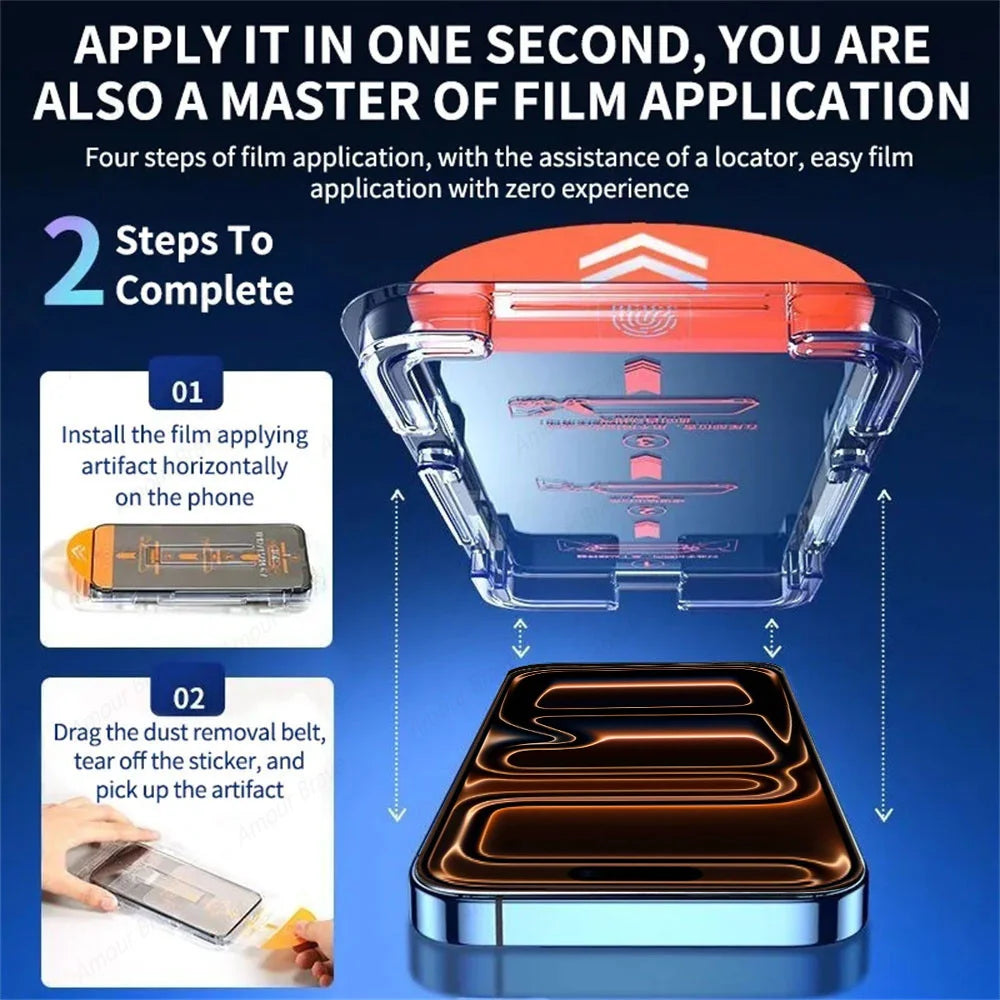 SNQP Privacy Screen Protector For iPhone Dust Free Installation Glass
