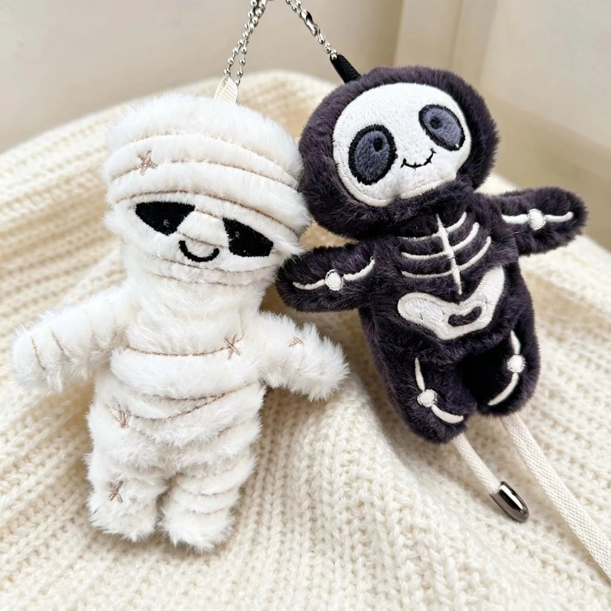 Cute Mummy Skeleton Plush Keychain Halloween Bag Pendant Gift