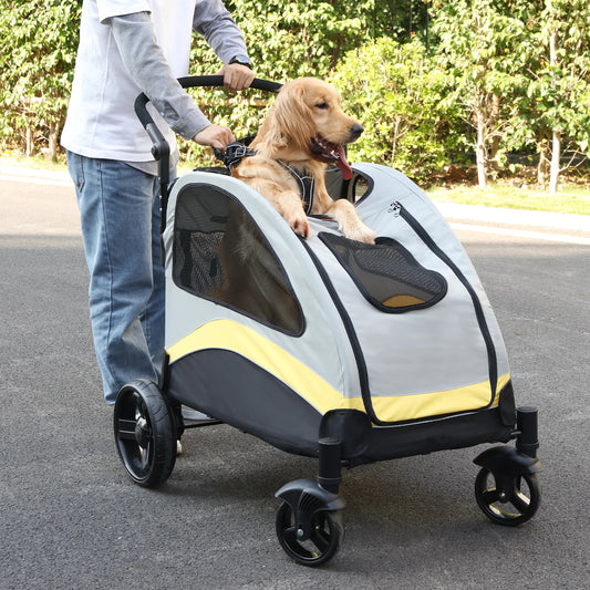 Bingopaw Foldable Four Wheel Large Dog Pet Stroller Carrier