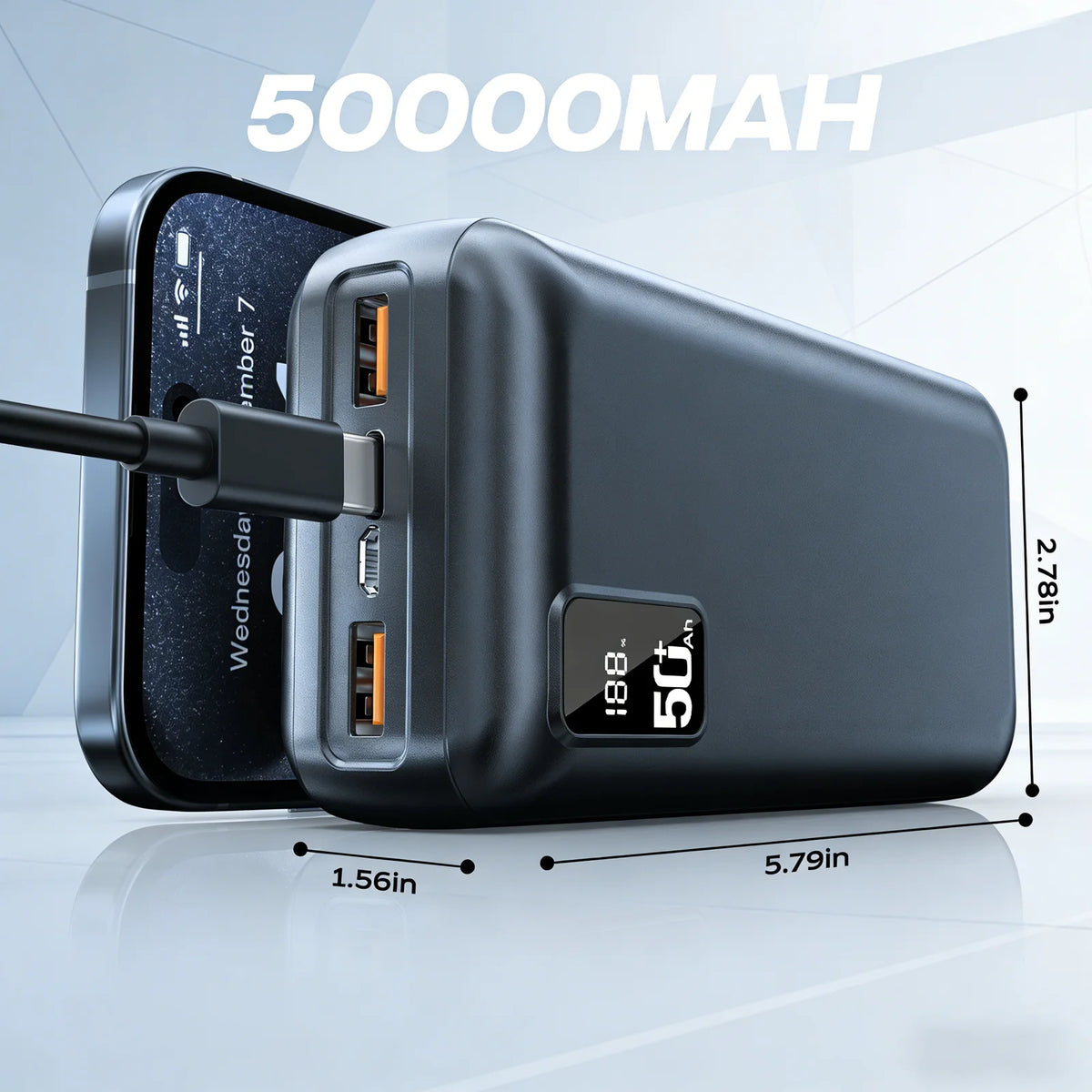 Hganus Fast Charging Power Bank With Digital Display