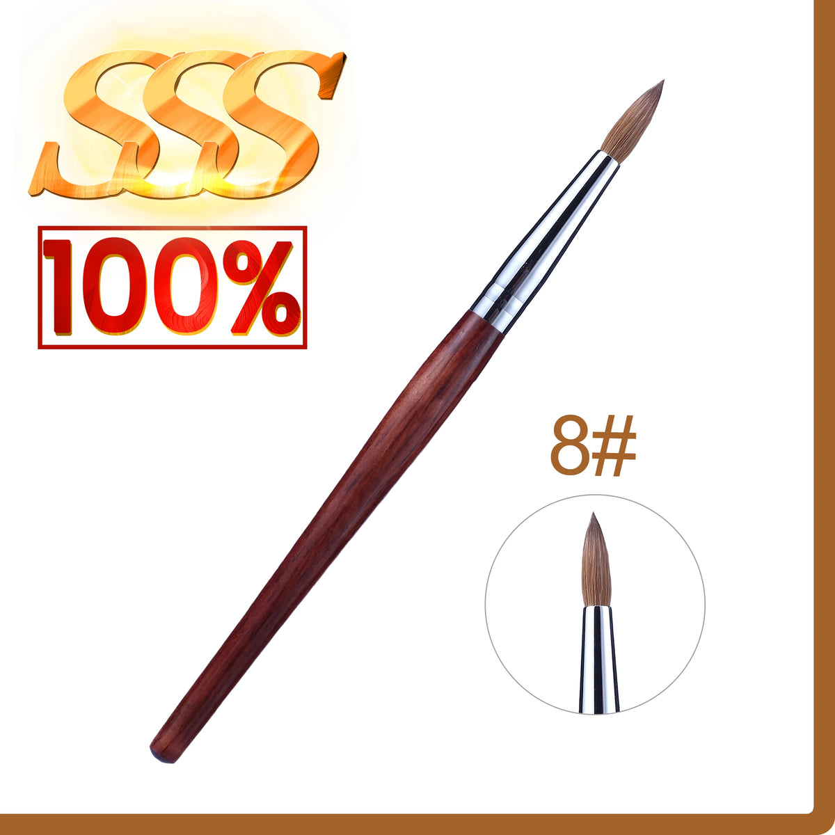 RolinStar Kolinsky Mink Nail Brush With Wooden Handle