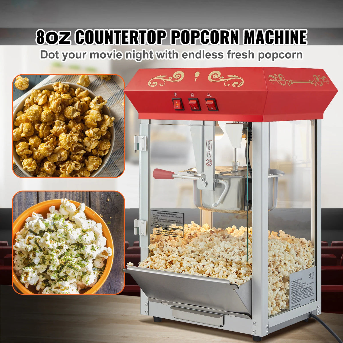 SucceBuy Commercial Countertop Popcorn Popper Machine