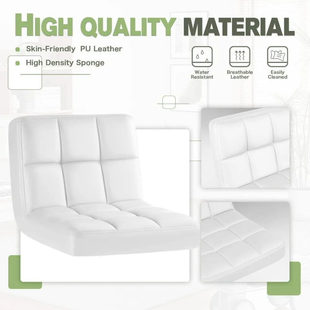 Adjustable Hydraulic Swivel Bar Stools Set of 2 Square Design