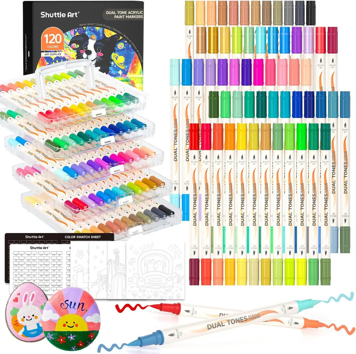 Shuttle Art Professional Dual Tone Acrylic Paint Markers