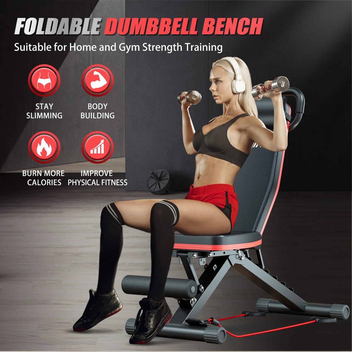 Adjustable Foldable Dumbbell Weight Bench For Complete Home Training