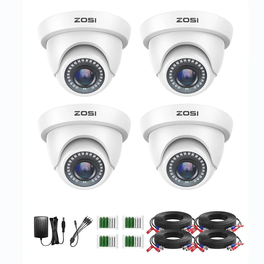 ZOSI 4 Pack 2.0MP Dome Camera Kit 1080P CCTV Surveillance