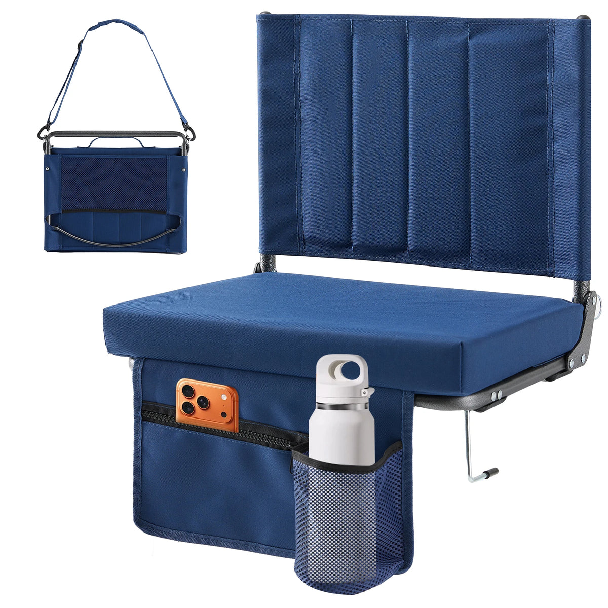 JHK Outdoor Foldable Chair With Back Support And Padded Seat