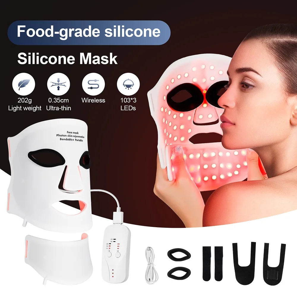 IebiLife Flexible Wireless LED Face Mask For Skin Rejuvenation
