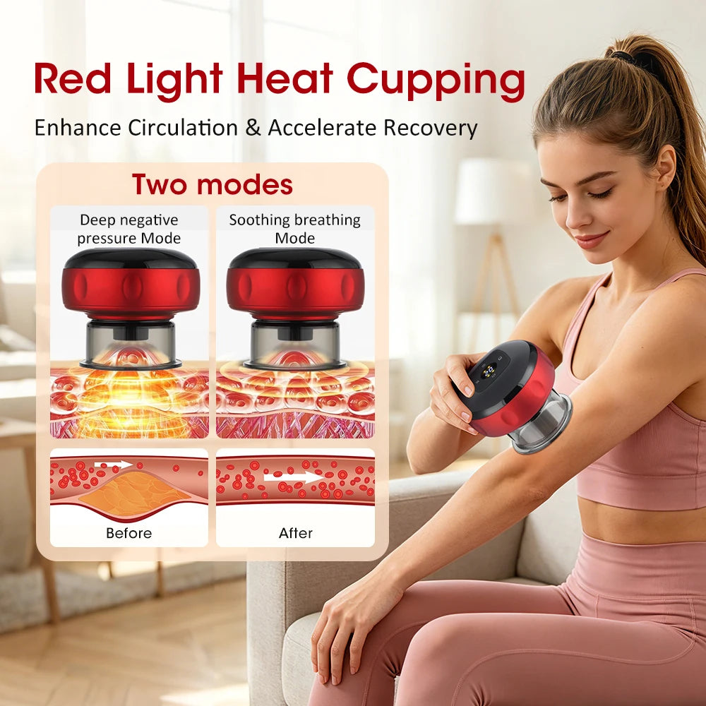 Pastsky Rechargeable Smart Cupping Device 12 Suction LCD Display