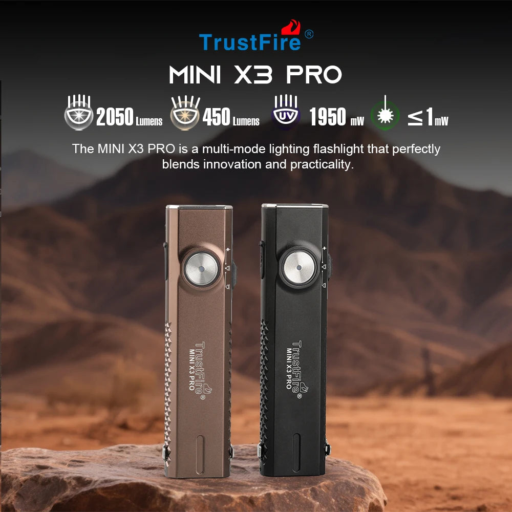 TrustFire Minix3 Pro Rechargeable LED Flashlight With UV And Waterproof