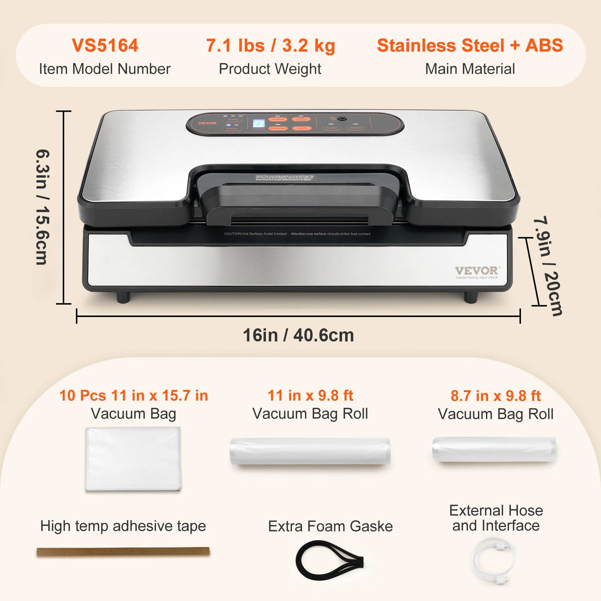SucceBuy 130W Vacuum Sealer For Kitchen Food Preservation