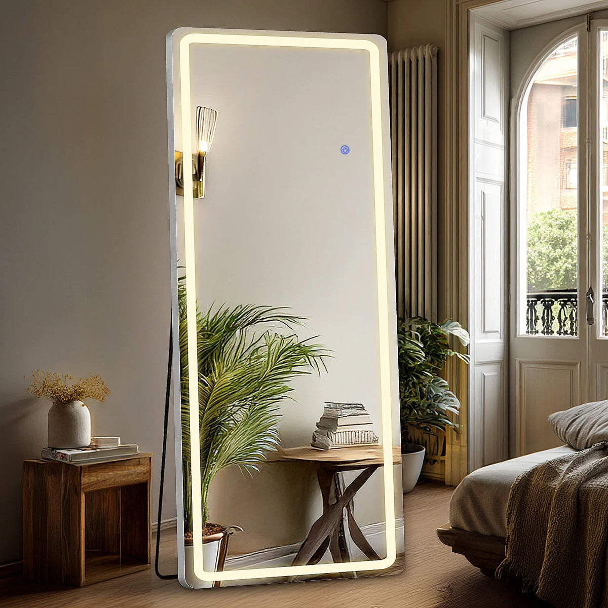 MCQ Full Length Floor Mirror Shatterproof Glass Aluminum Wall Frame