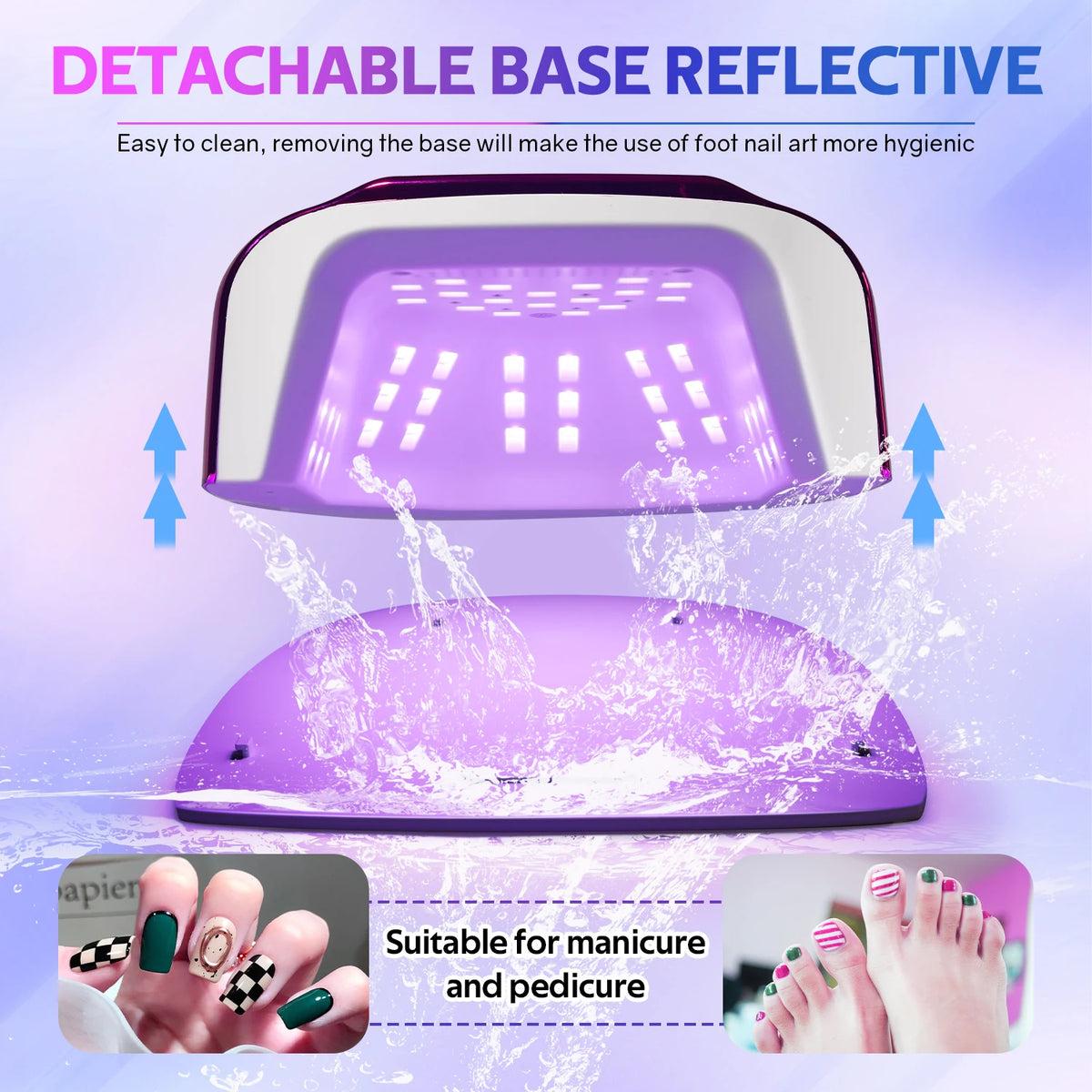 SAYSALLY 48Leds 200W UV Nail Lamp With LCD Screen Rechargeable