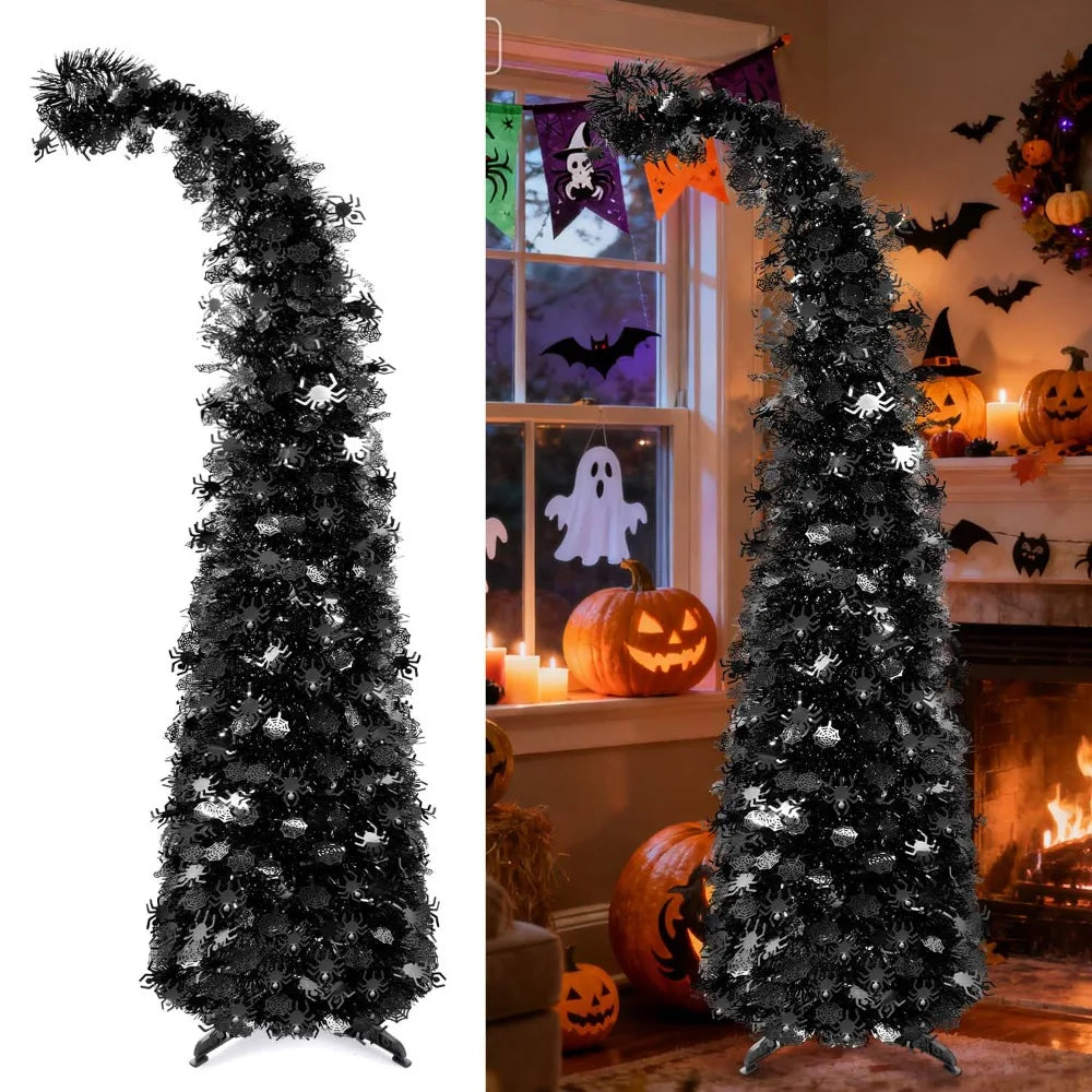 HATISAN Collapsible Artificial Christmas Tree for Holiday and Halloween Decor