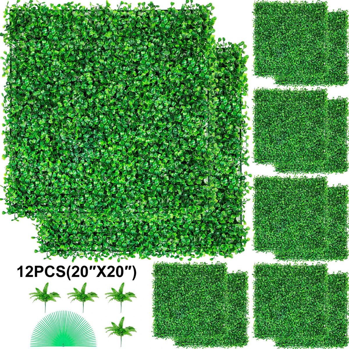SucceBuy Artificial Boxwood Hedge Wall Panels for Home Decor
