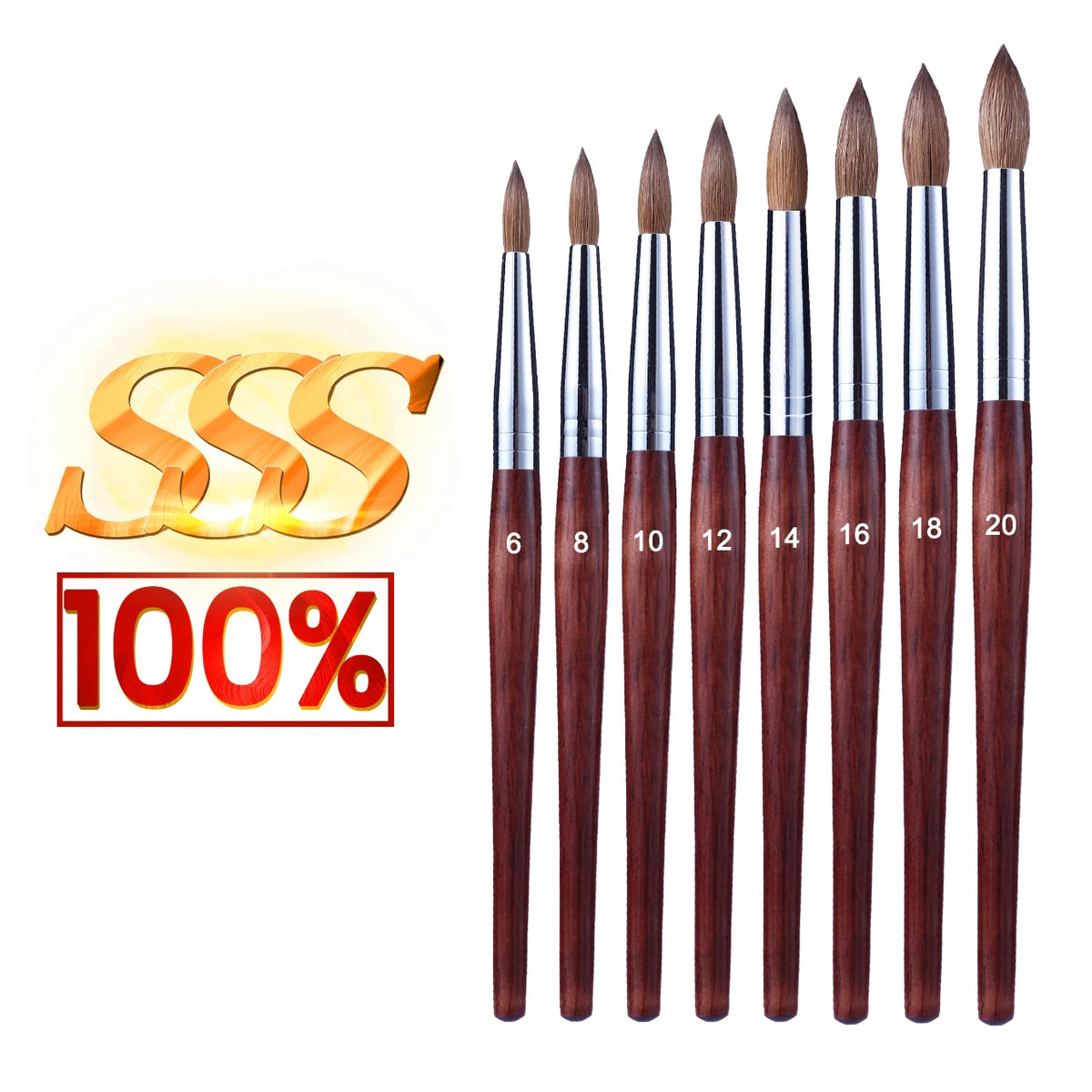 RolinStar Kolinsky Mink Nail Brush With Wooden Handle