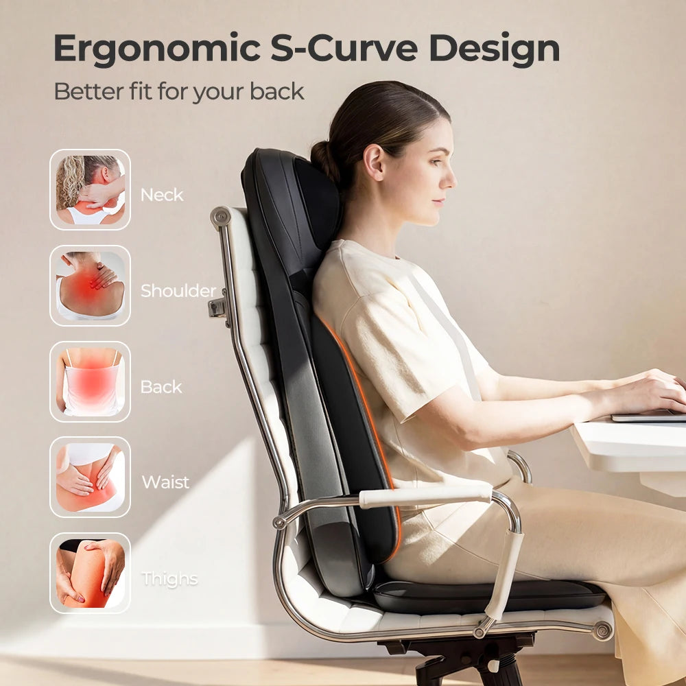 Homemassa Shiatsu Neck And Back Massager Pad With Heat