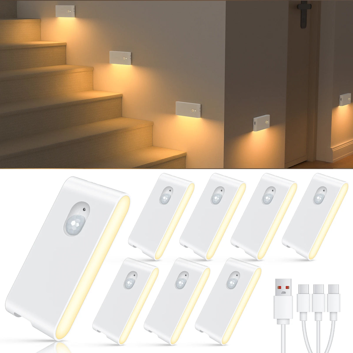 Willed Rechargeable Motion Sensor LED Night Light Wireless Wall Lamp