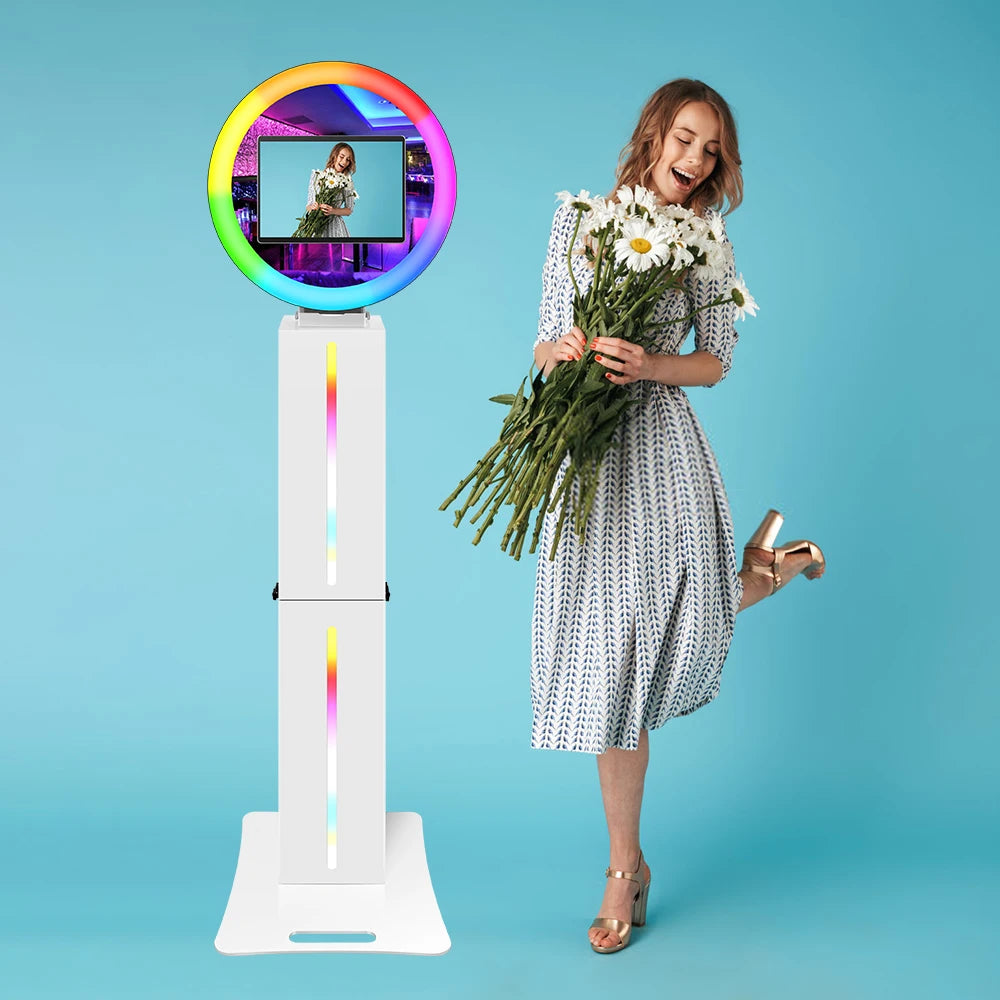 Portable iPad Photobooth Stand With LED Ring Light For Party Events