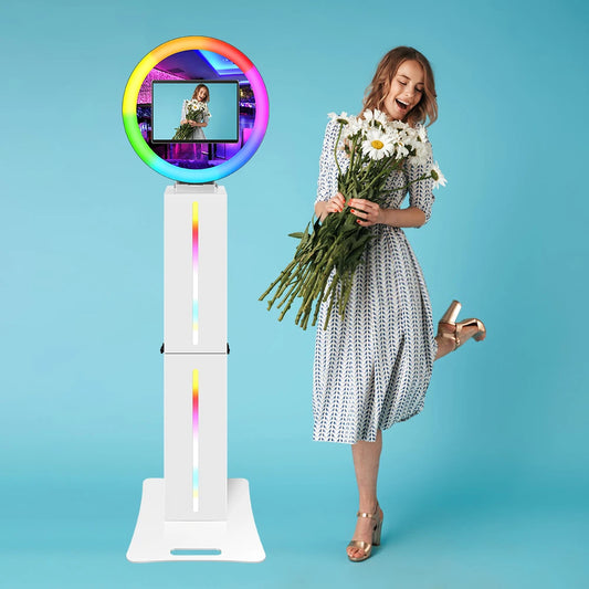 Portable iPad Photobooth Stand With LED Ring Light For Party Events