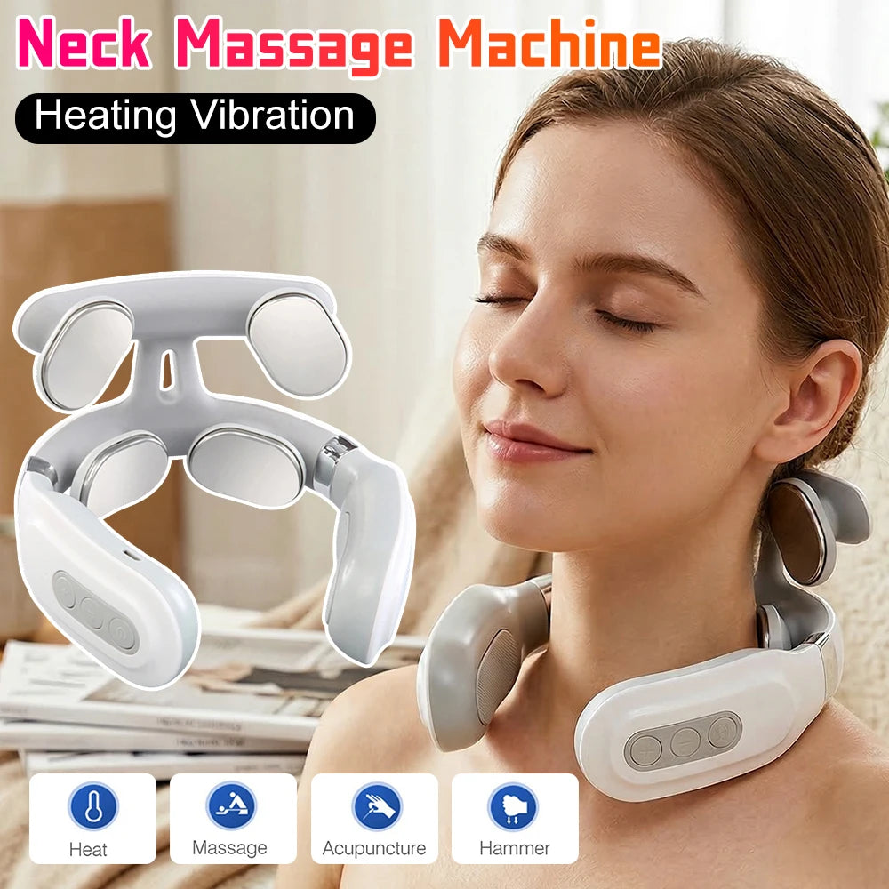 Electric 4 Head Vibration Back Massager For Muscle Relaxation