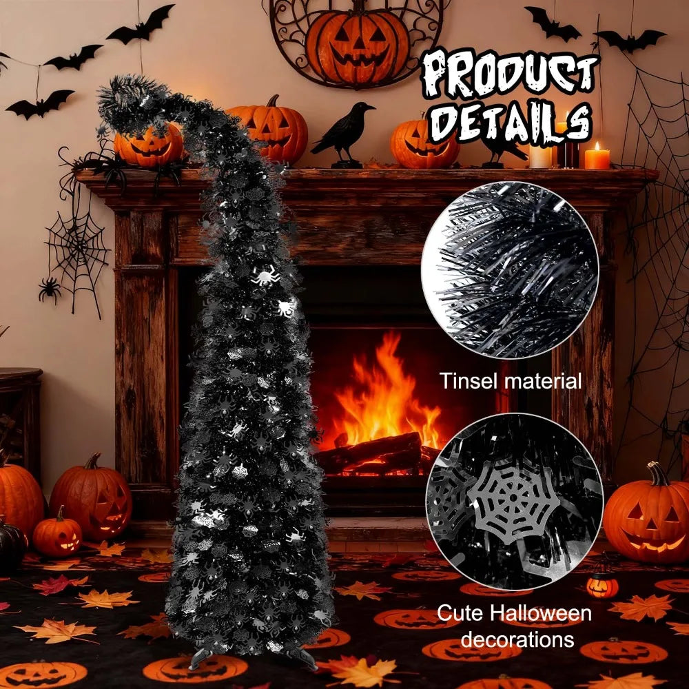 HATISAN Collapsible Artificial Christmas Tree for Holiday and Halloween Decor