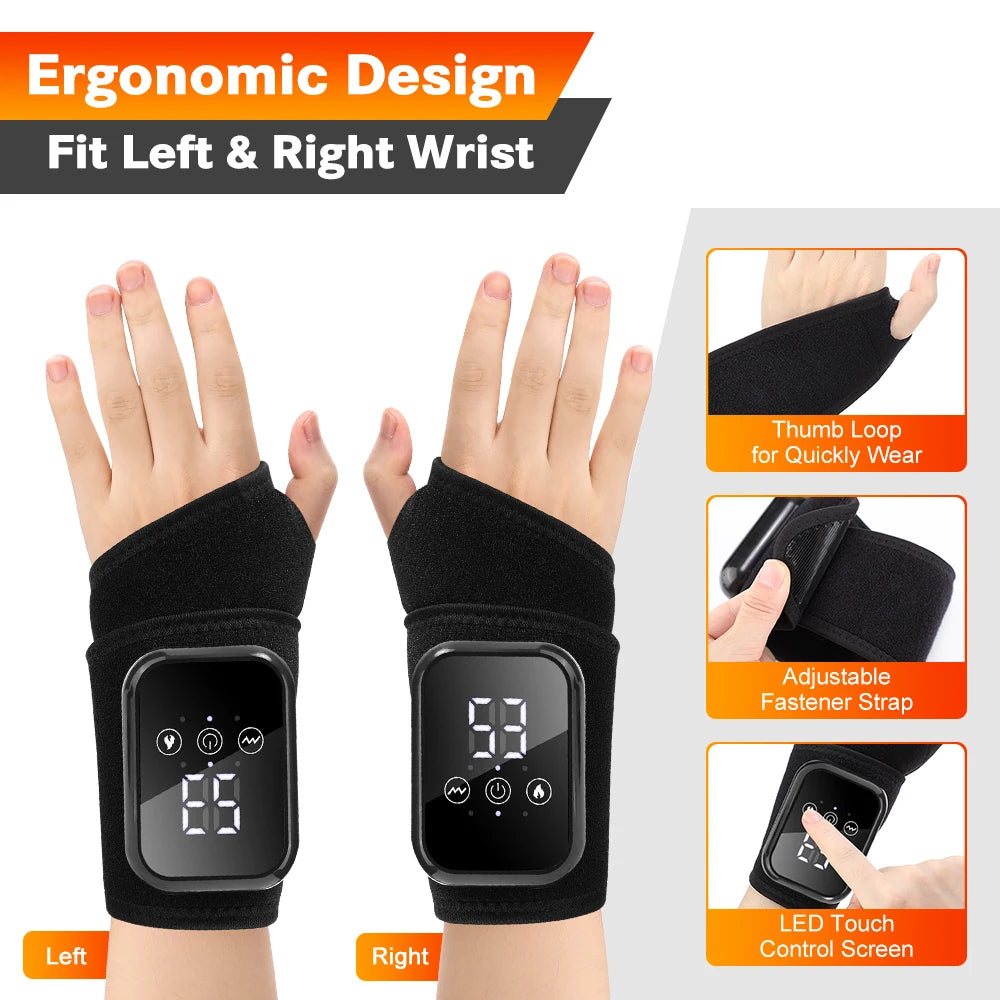 Agdoad Electric Heating Wrist Massager With Vibration And Heat Therapy