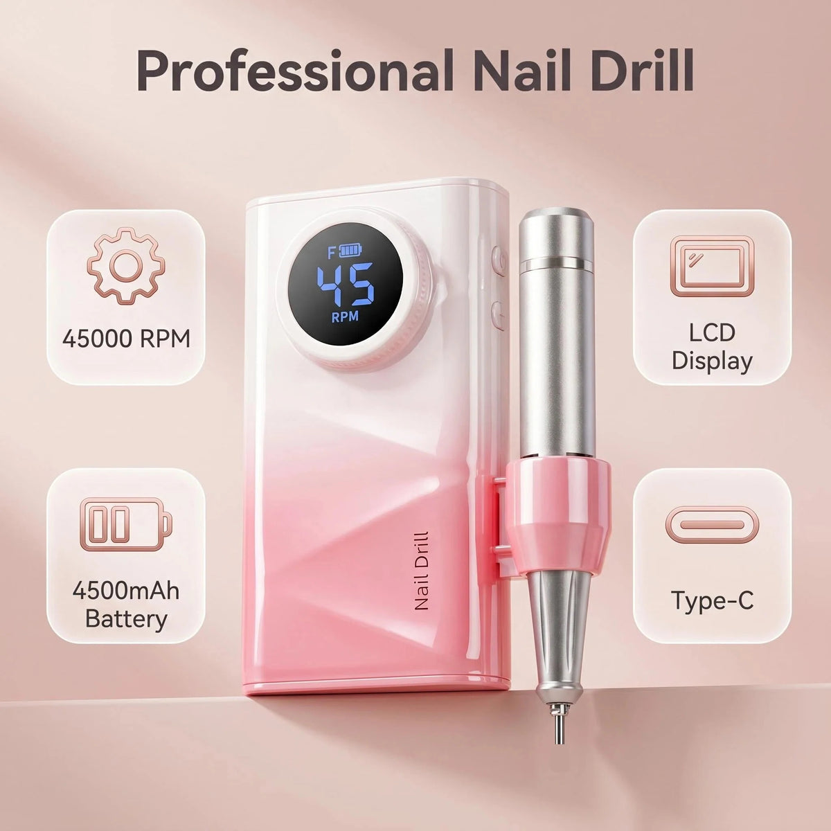 Cosprysmal Cordless Electric Nail Drill With Brushless Motor