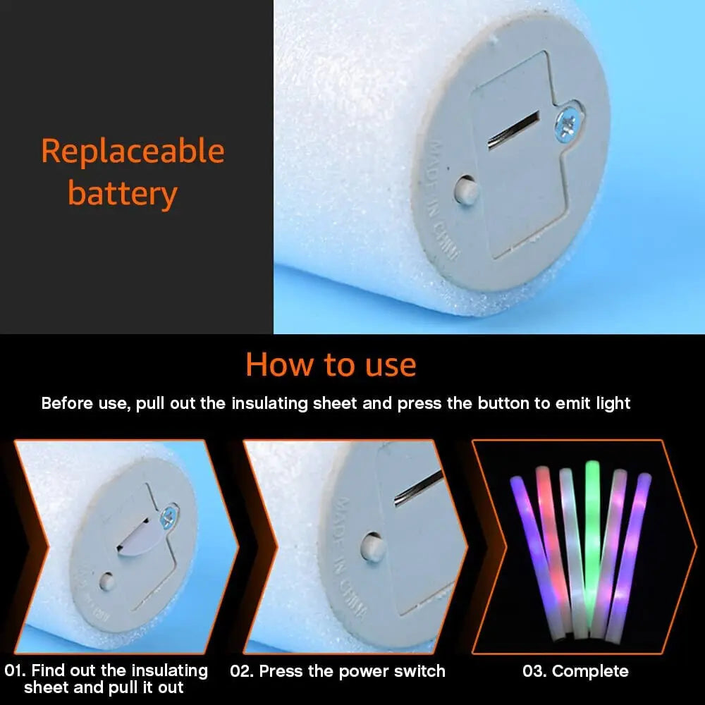 LED Light Up Foam Glow Sticks For Weddings And Parties