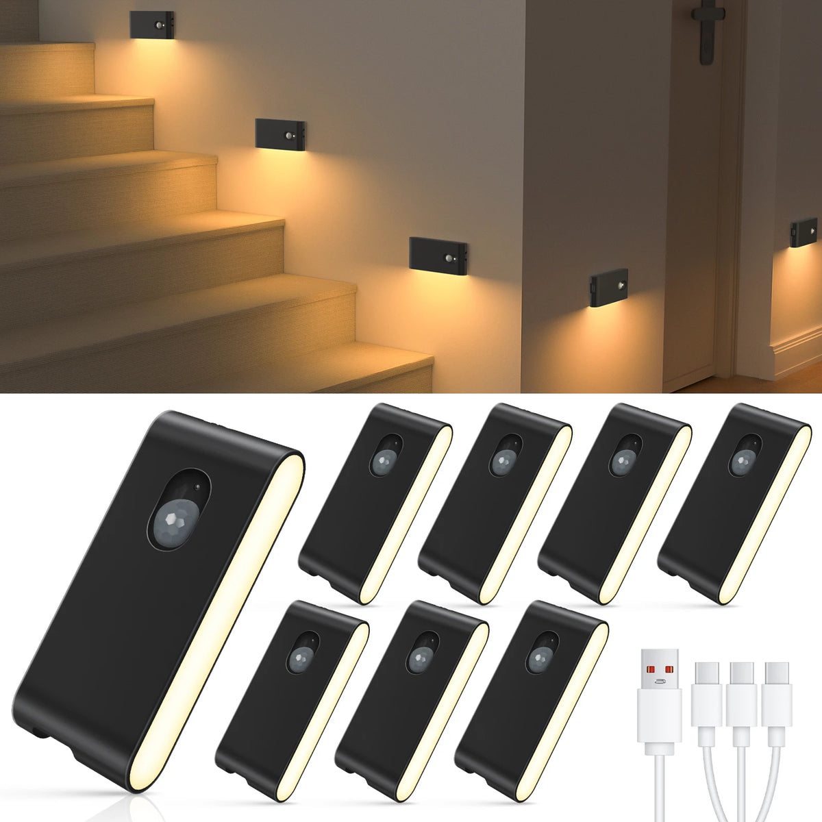 Willed Rechargeable Motion Sensor LED Night Light Wireless Wall Lamp