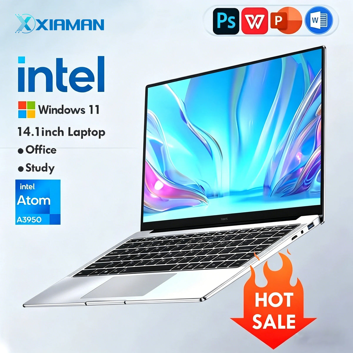 Xiaman Windows 11 Laptop Intel Atom Processor For Office Study