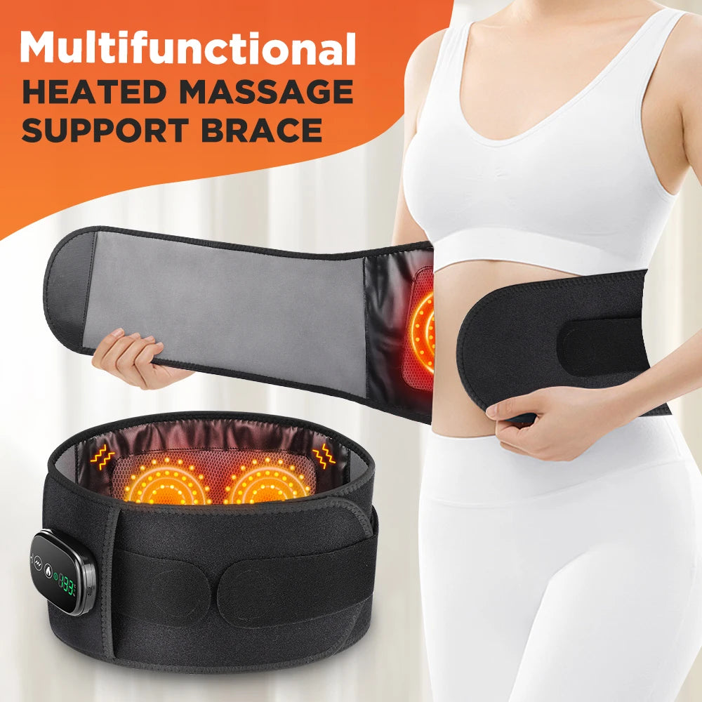 Hailicare Heating Vibration Massager Belt With Red Light Lumbar Support