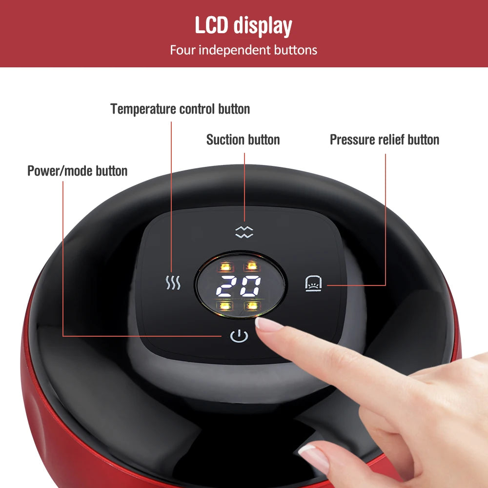 Pastsky Rechargeable Smart Cupping Device 12 Suction LCD Display