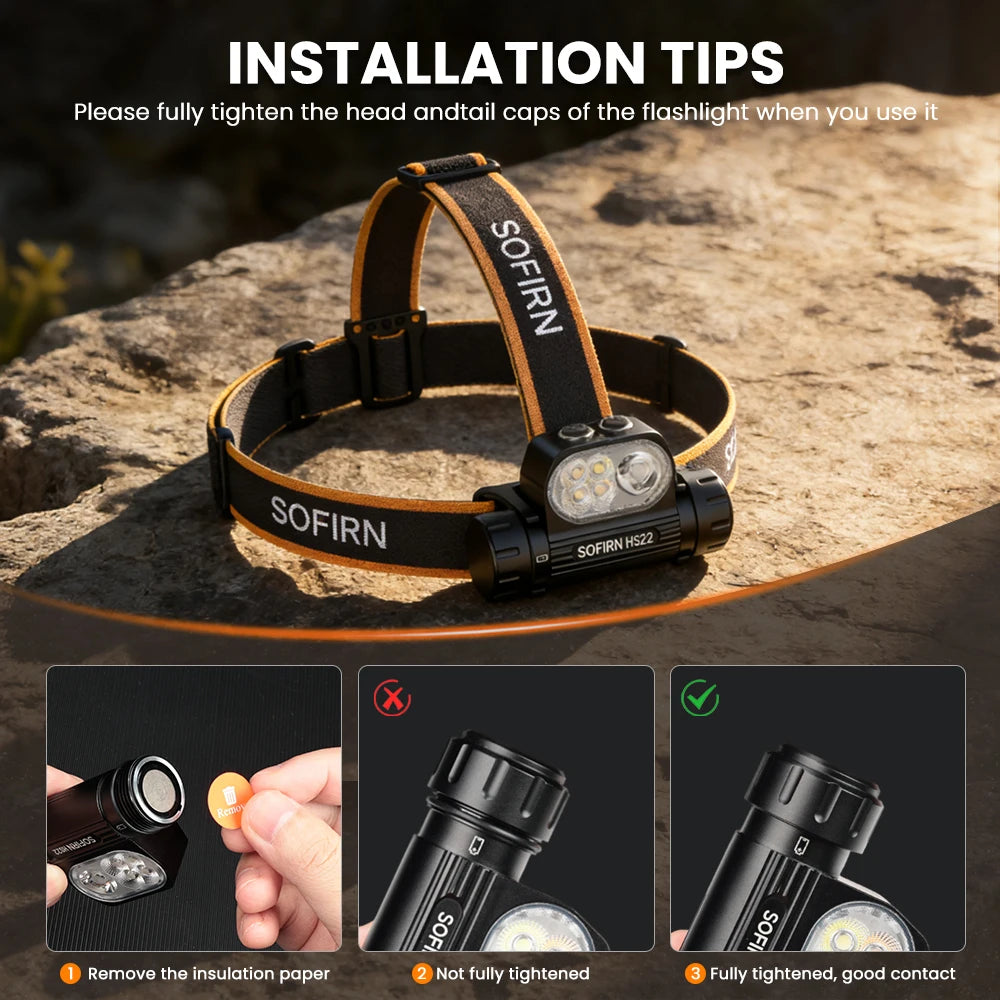Sofirn HS22 LED Headlamp Featuring SFT25R Bulb And USB Charging