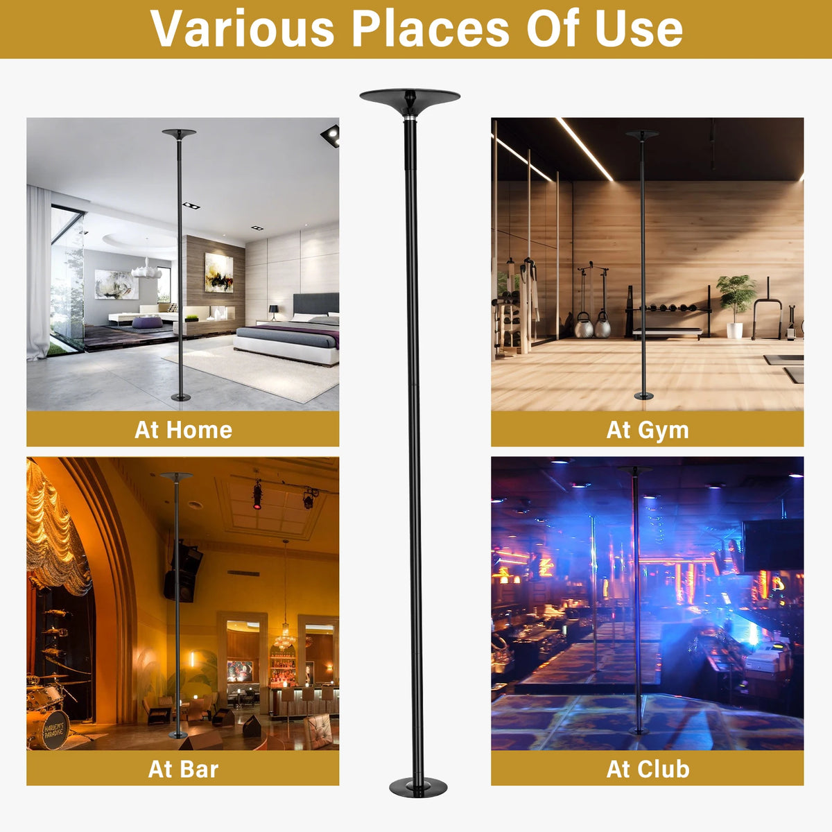 Portable Static Dance Pole For Home Fitness And Gym Training