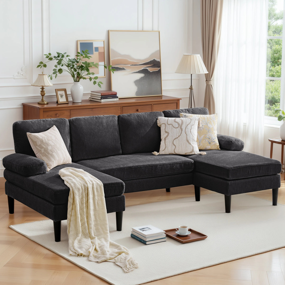 Korser Modern U Shaped Sectional Sofa Featuring Removable Cushions