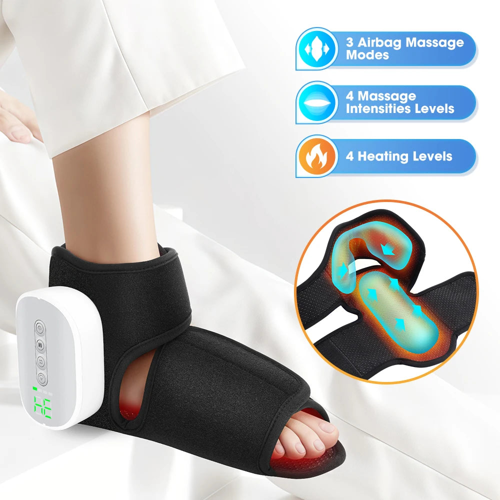Hailicare Dual Airbag Ankle Massager With Heat And Compression