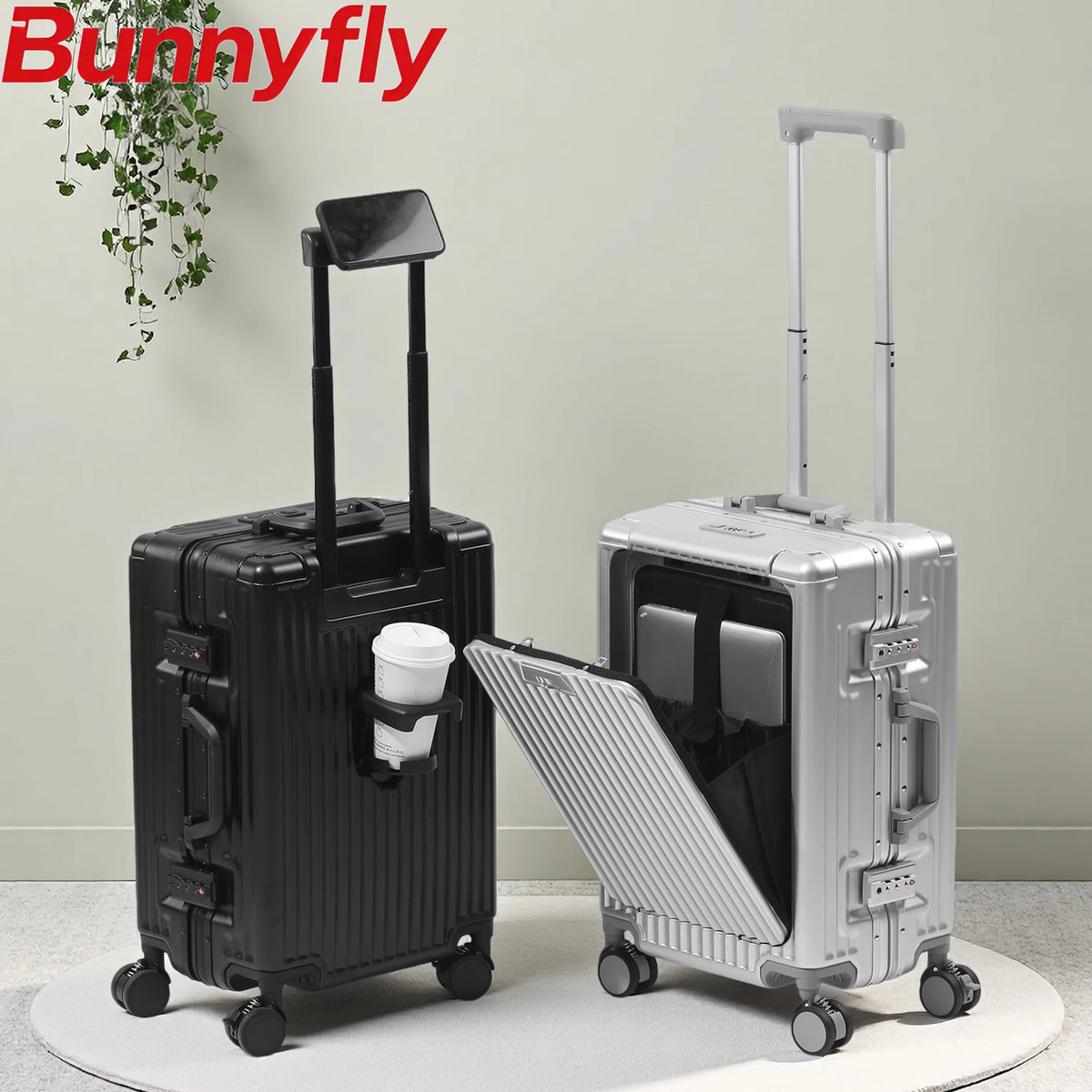 BunnyFly Aluminum Frame Boarding Laptop Trolley Case