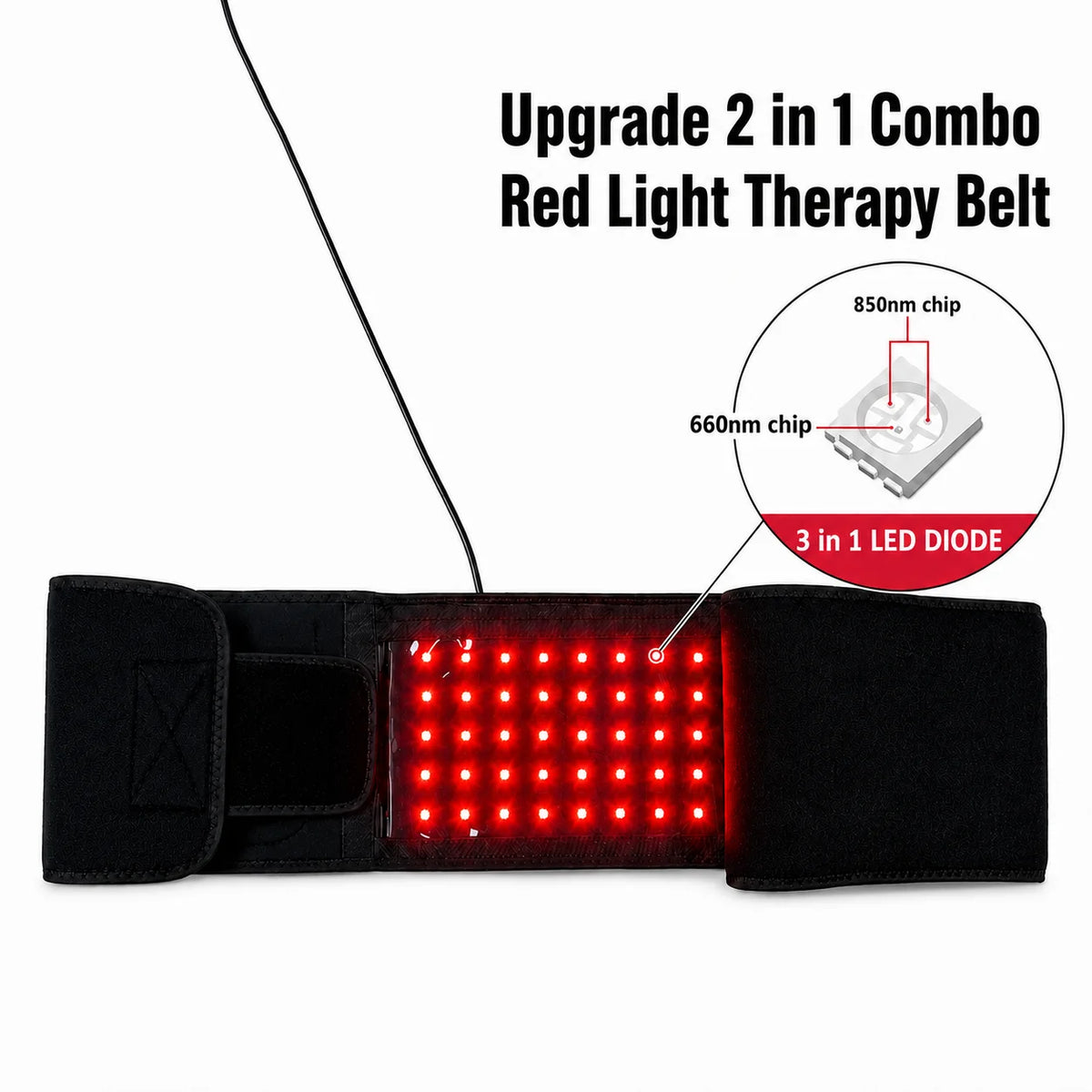 Red Light Therapy Belt 660nm 850nm Near Infrared Muscle Relief