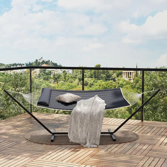 Double Hammock With Stand And 450 Lb Weight Capacity