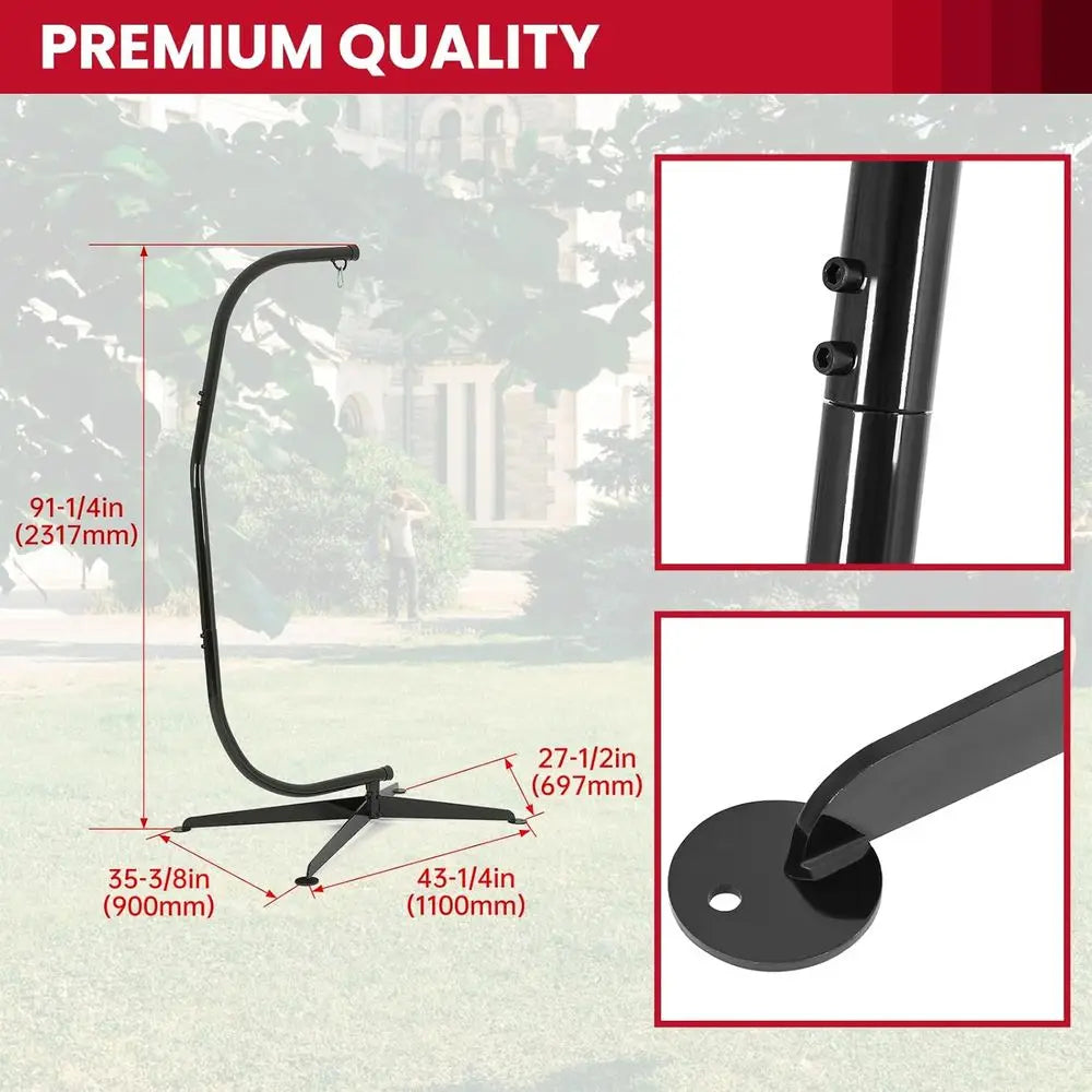 Heavy Duty Steel C Shape Hanging Chair Stand For Outdoor Porch